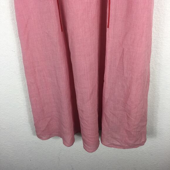 Cefinn Voile Pink Sleeveless Contrast Piping Midi Dress Size 2 - Picture 10 of 15